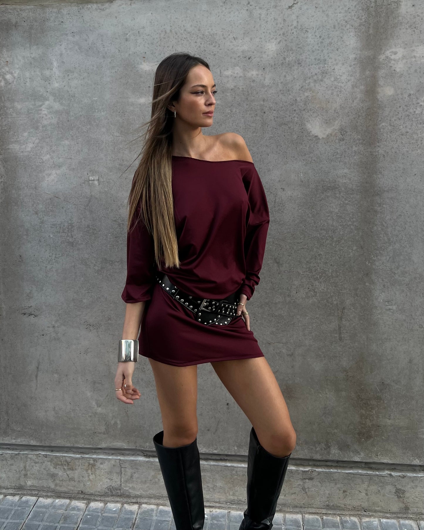 Vestido Hamburgo Bordeaux