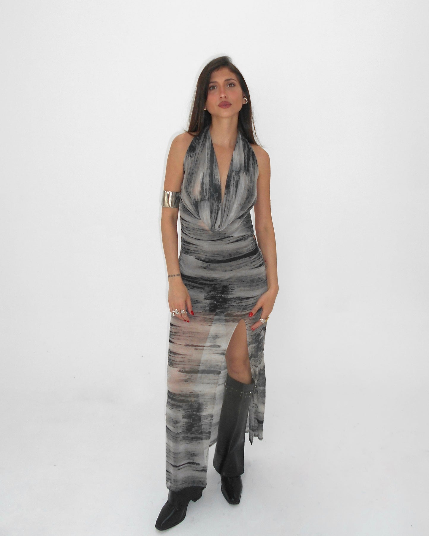 Vestido Hanover Estampado Gris