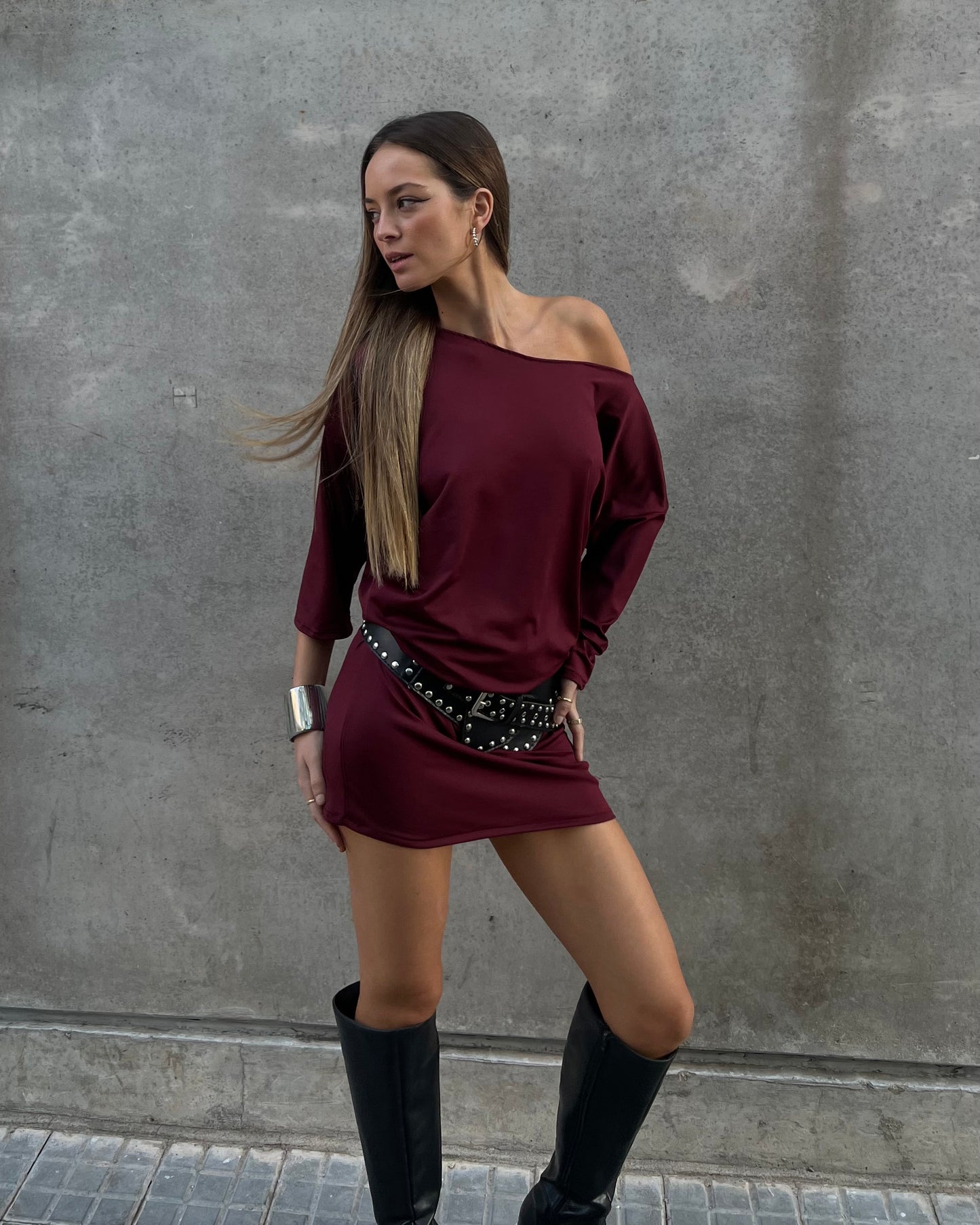 Vestido Hamburgo Bordeaux