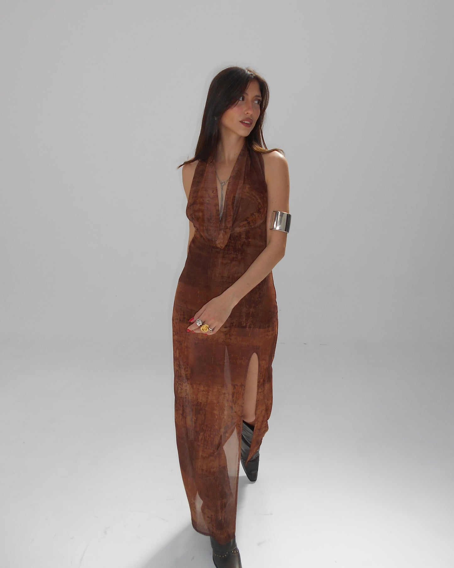 Vestido Hanover Estampado Terracota