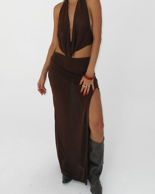 Falda Palma Chocolate