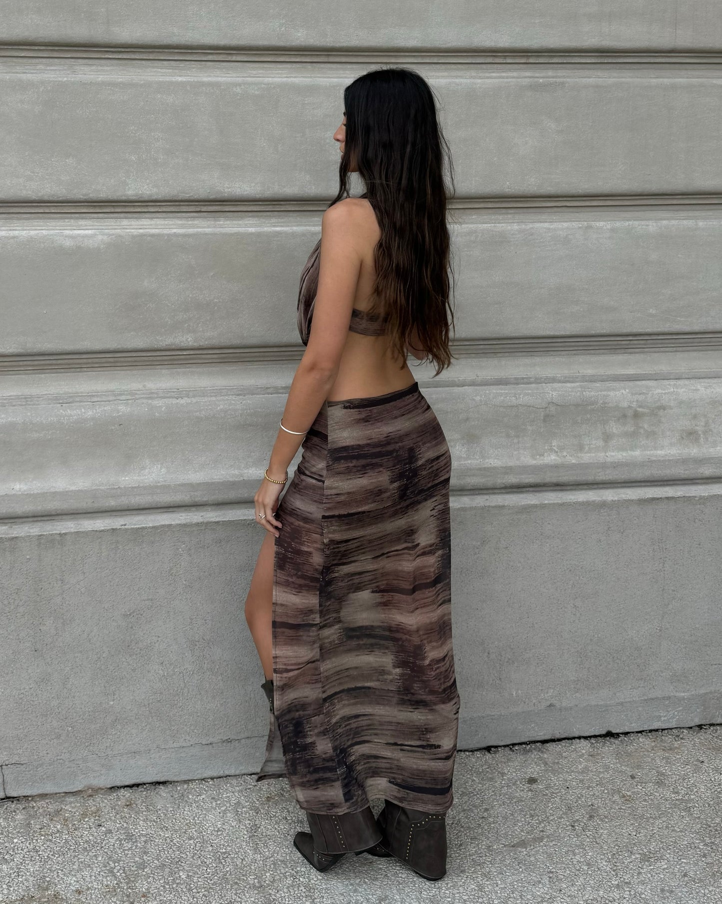 Vestido Hanover Estampado Marrón